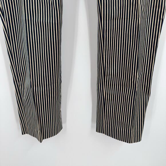 Betsy Johnson Black Label Pants 10 Pinstripe Navy Tan Vintage Work Career - Picture 3 of 14